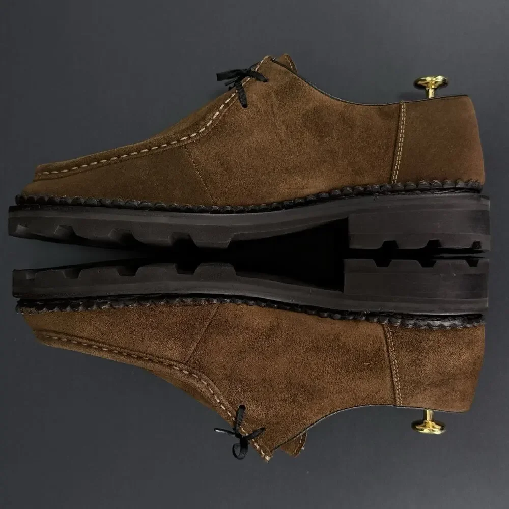 Anthony Veer Wright Men’s 9.5 Brown Suede Moc Toe Lace Up Dress Shoes